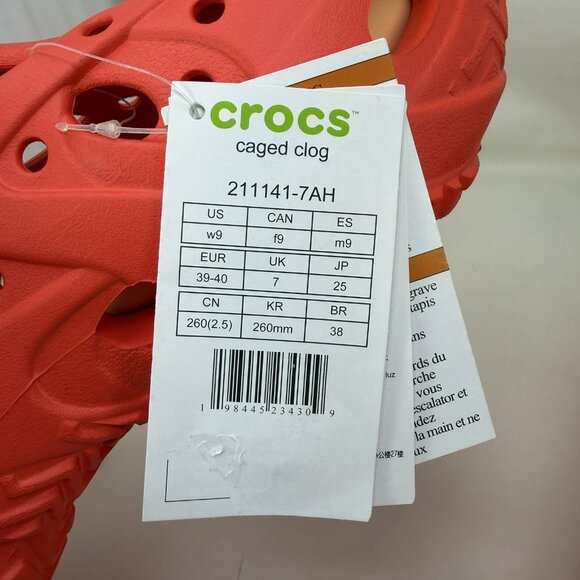 Crocs Caged Clog Starfish Coral Orange  Women's Size 9 - Picture 7 of 7